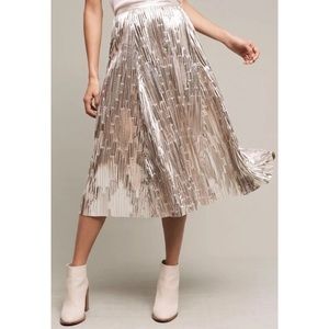 Anthropologie NWOT Maeve Eclat Metallic Skirt